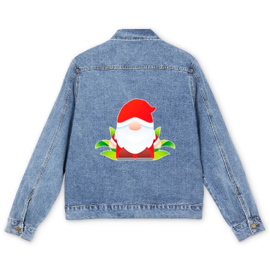 Christmas Cute Gnomes Men's Denim Jackets