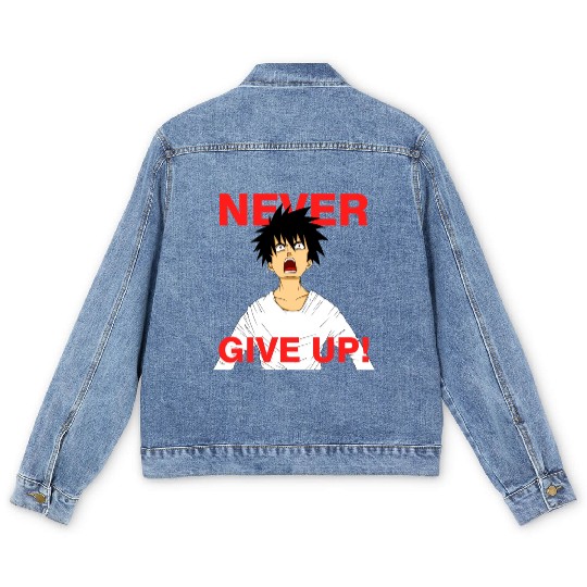 Never Give Up Men's Denim Jackets