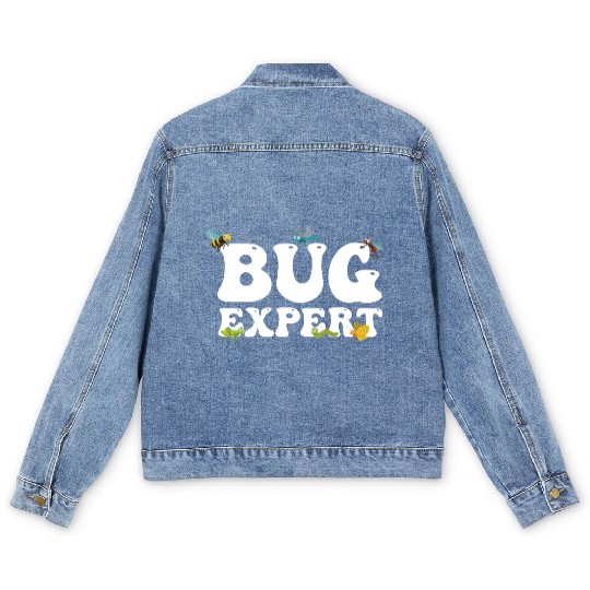 Bug Expert Entomology Insect Catching Groovy Men's Denim Jackets