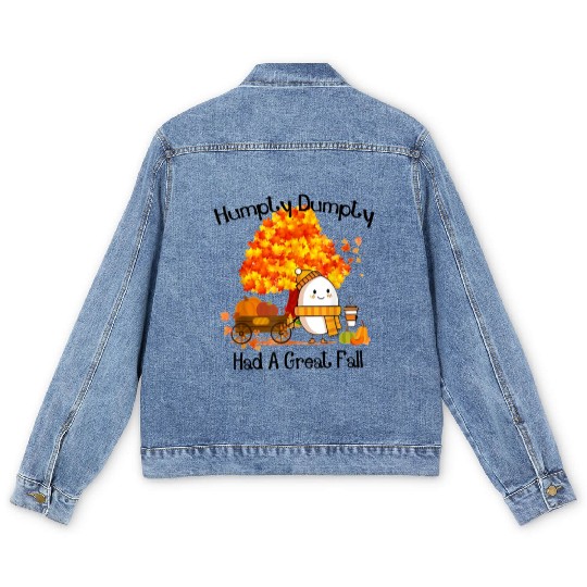 Humpty Dumpty Had A Great Fall Thanksgiving Autumn Men's Denim Jackets