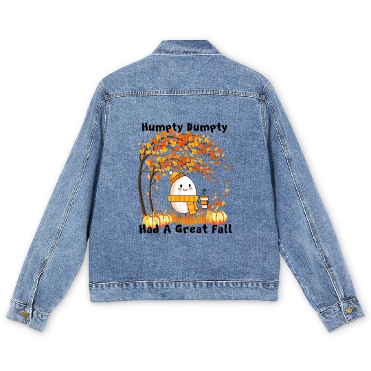 Humpty Dumpty Had A Great Fall Thanksgiving Autumn Men's Denim Jackets