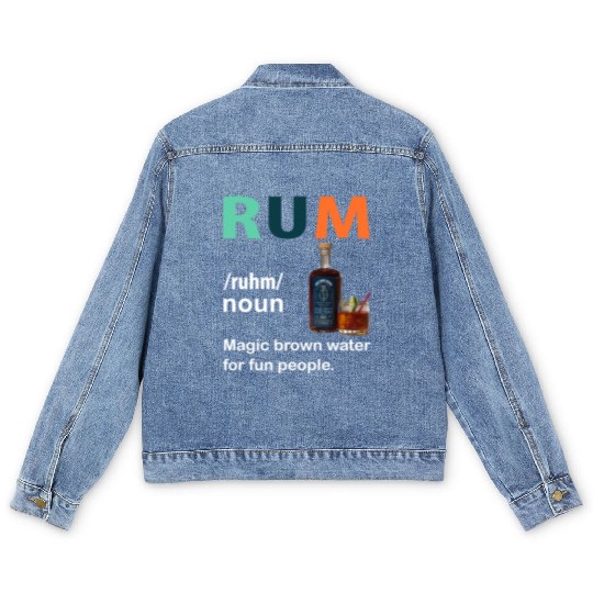 Rum Magic Brown Water For Fun People Funny Vintage Men's Denim Jackets
