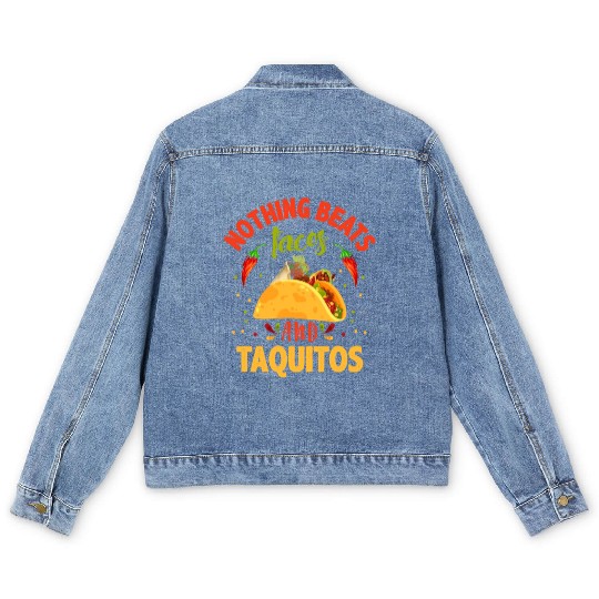 Tacos And Taquitos Cinco De Mayo Festival Mexican Men's Denim Jackets