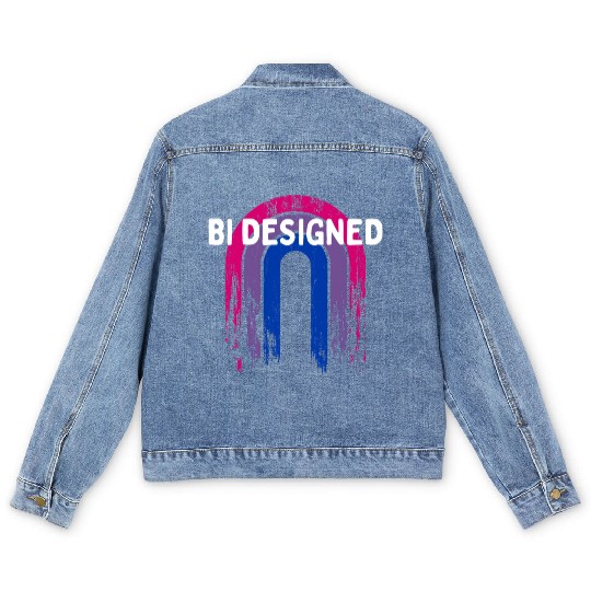 Bi Designed Bisexual Pride Month Bi Pride LGBT Men's Denim Jackets