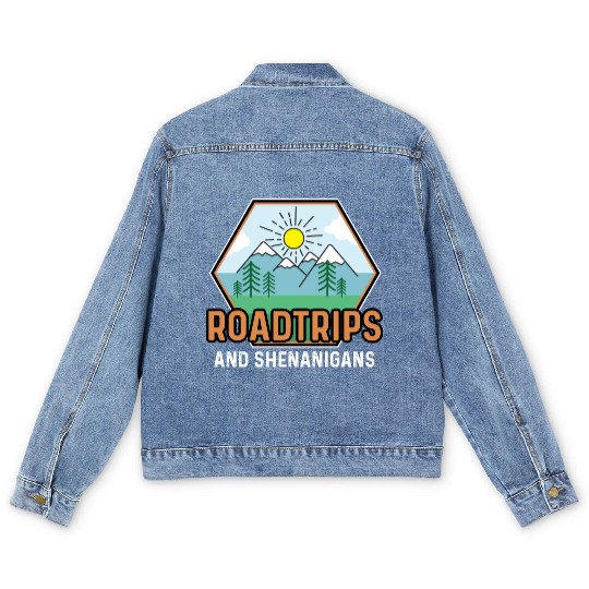 Road Trip Shenanigans Nature Lover And Explorer Gi Men's Denim Jackets