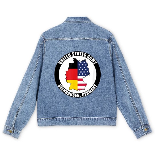 Germany United States Army Military Veteran Men's Denim Jackets