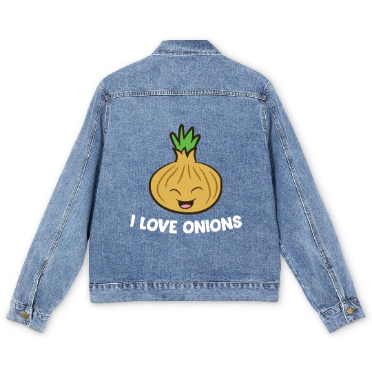 Onion - I love onions Men's Denim Jackets