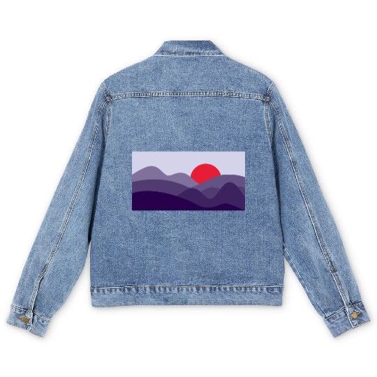 Minimalist Sun Cyber Grape Purple Men's Denim Jackets