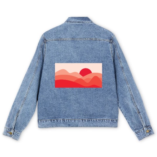 Minimalist Sun Red Men's Denim Jackets