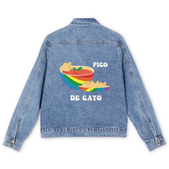 LBGT Flag Gay Pride Human Vintage Rainbow Men's Denim Jackets