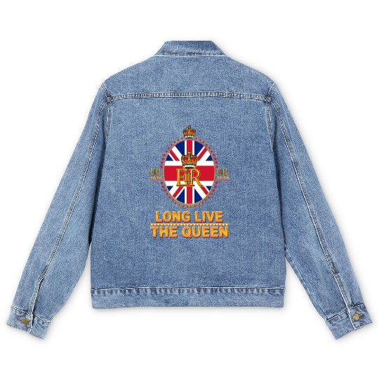 Queen Elizabeth II Rest in Peace Elizabeth Men's Denim Jackets