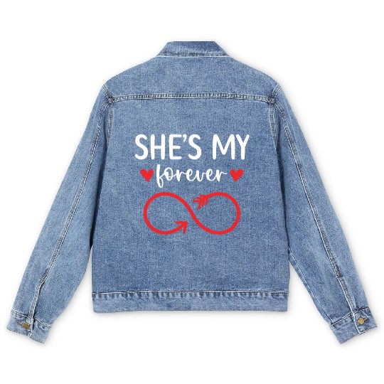 She's My Forever Wedding Anniversary Marriage Men's Denim Jackets