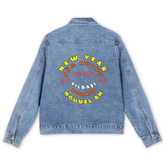 happy holidays happy christmas Men's Denim Jackets Essential