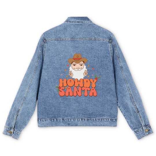 Howdy Santa Claus 2022 | Merry Christmas Men's Denim Jackets