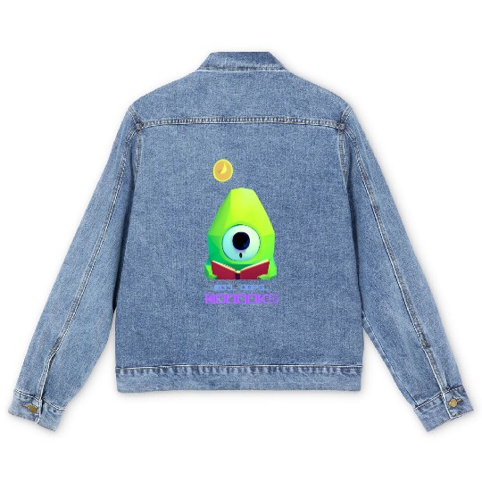 Cute Ghost Book Reading Teacher Funny Halloween Men's Denim Jackets