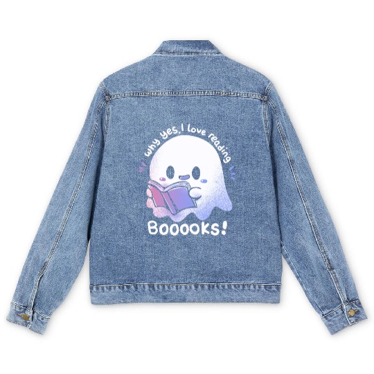 I Love Reading Booooks Men's Denim Jackets