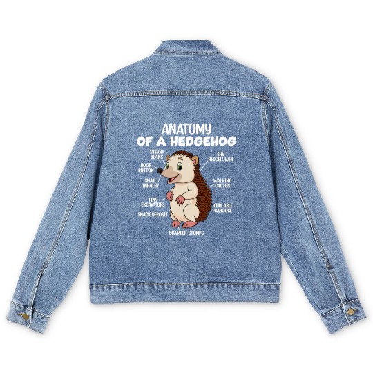 Anatomy Of A Hedgehog Men's Denim Jackets