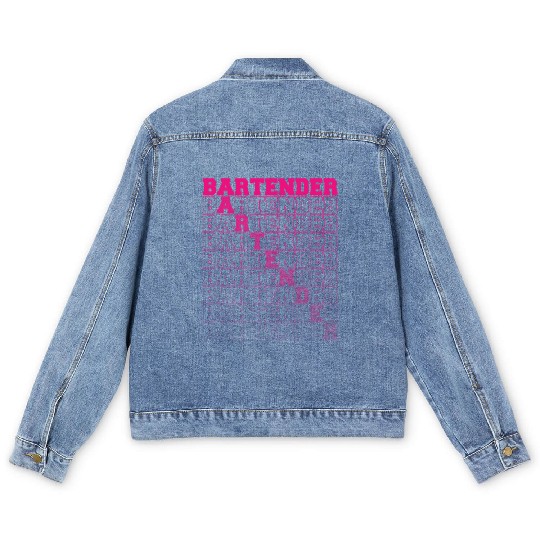 Bartender Typography Graphic Men's Denim Jackets