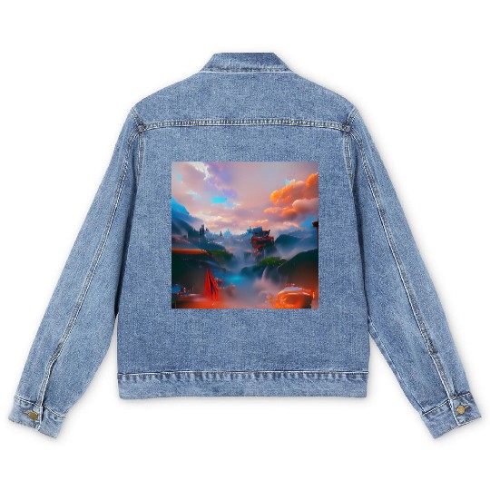 A Timeless World in a Distant Solar System Bright Men's Denim Jackets