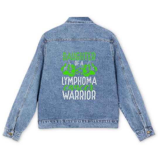 Daughter Lymphoma Cancer Awareness Month Ribbon Men's Denim Jackets