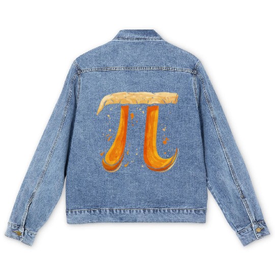 3,14 Pi Day Pumpkin Pie Thanksgiving Men's Denim Jackets