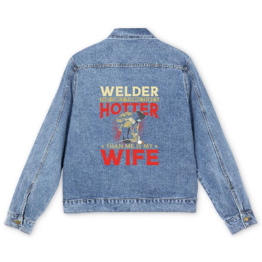 Welder Welding Husband Wife Men's Denim Jackets
