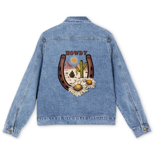 HOWDY -Desert Horseshoe Men's Denim Jackets