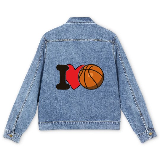 I Love Basketball For Basketball Lover Men's Denim Jackets