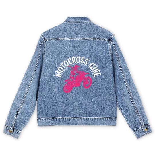 Dirtbike Girl Supercross Girl Off-road Enduro Moto Men's Denim Jackets