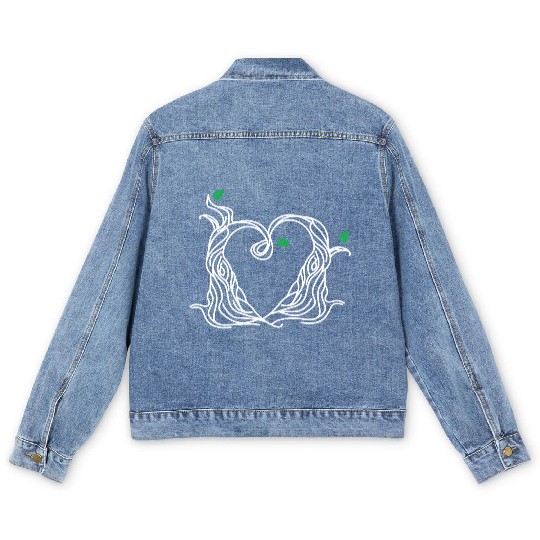 Tree Love Best Friends Heart White Men's Denim Jackets