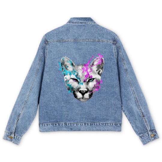 Dramabite mountain lion Men's Denim Jackets