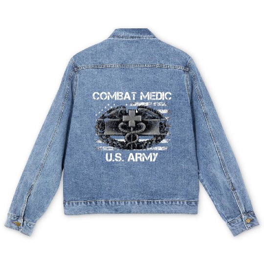 Us Army Combat Medic U.S Army Veteran Men's Denim Jackets