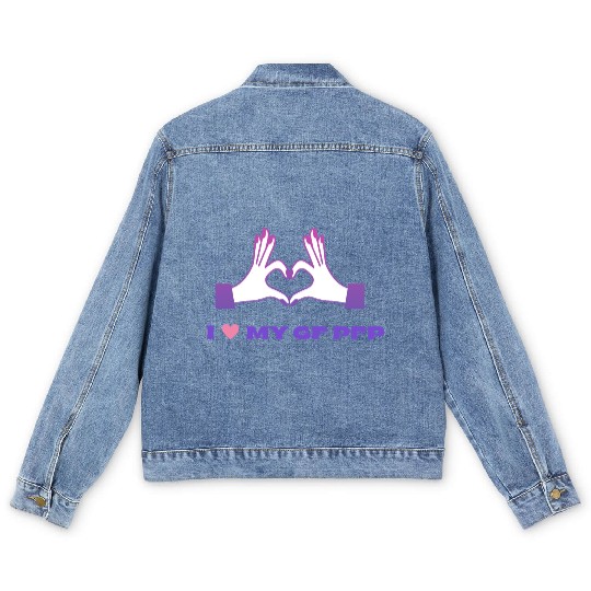 I Love My GF pfp Men's Denim Jackets