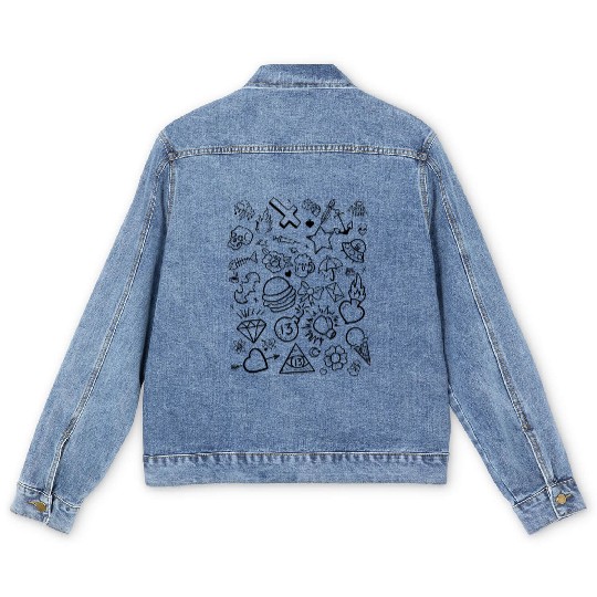 Patchwork Tattoos Men's Denim Jackets