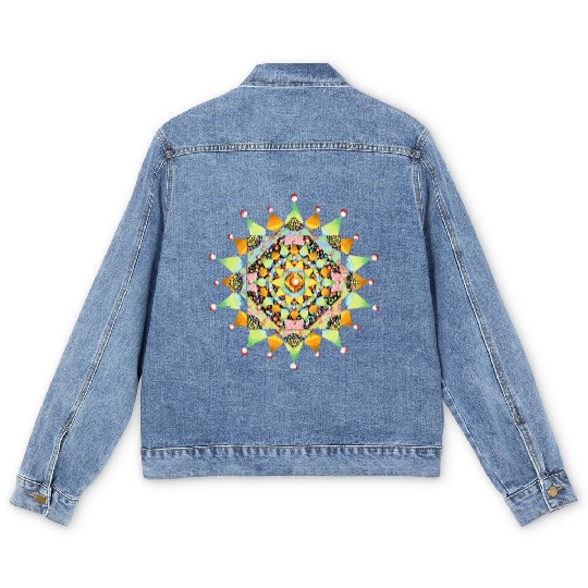 Patchwork Filigree Mandala Men's Denim Jackets