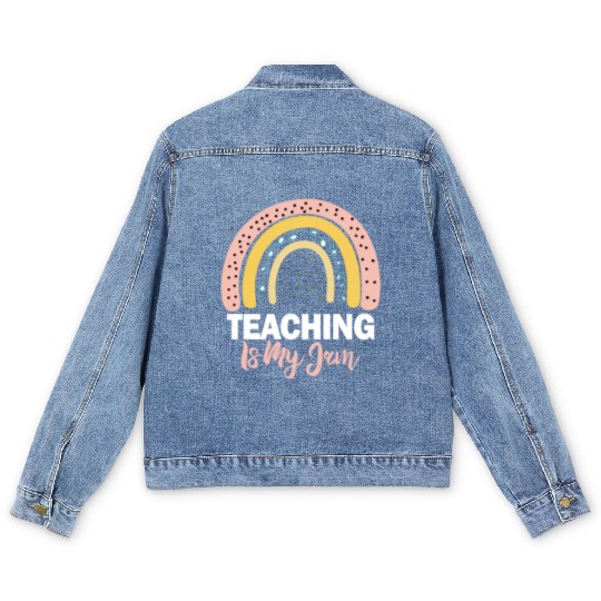 Teaching Is My Jam School Teacher Appreciation Men's Denim Jackets