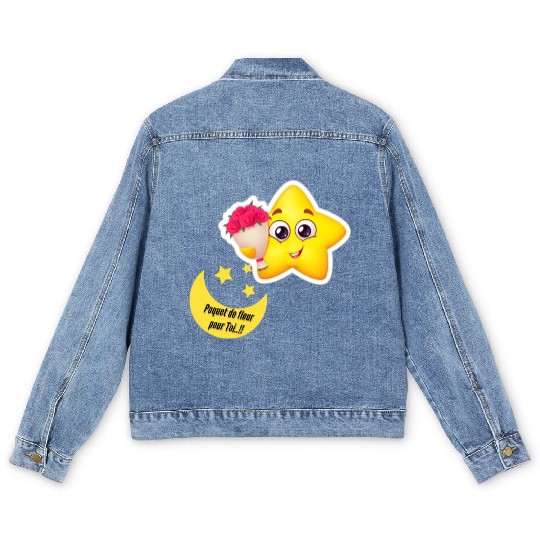 Design d'étoile et lune Men's Denim Jackets