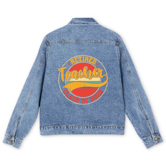 Retired Teacher Class Of 2022 Men's Denim Jackets