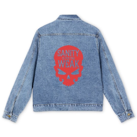 Demon Skull Sanity is for the Weak Men's Denim Jackets