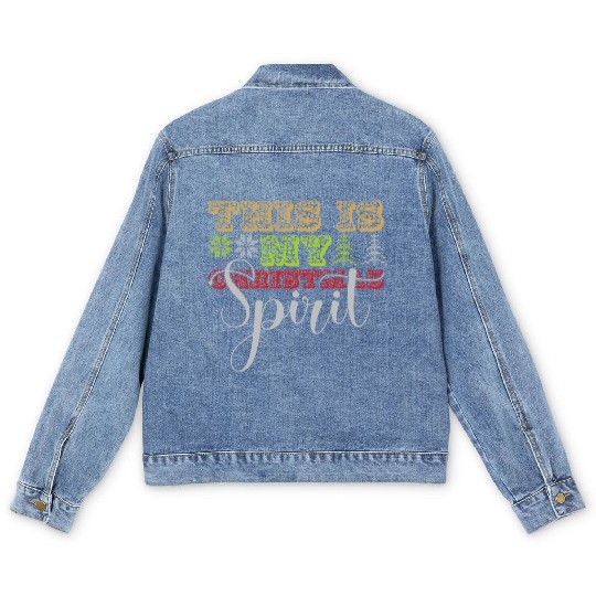 this is my christmas Spirit Men's Denim Jackets