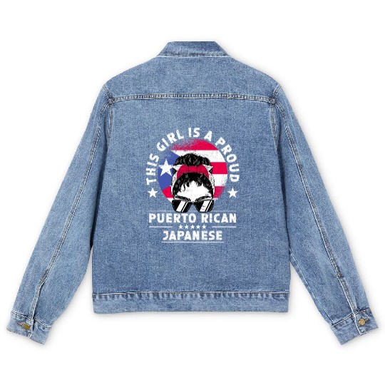 Puerto Rico Flag Japan Grown Women Girl Men's Denim Jackets