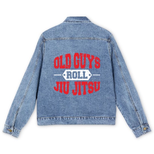 Brazilian Jiu Jitsu Old Guys Roll BJJ Training Jiu Men's Denim Jackets