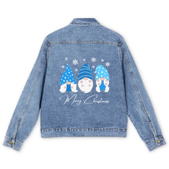 Gnomes family Men's Denim Jackets Christmas Men's Denim Jackets 2022 winter