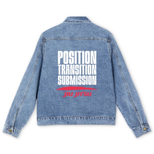 Position Transition Submission, Jiu Jitsu Men's Denim Jackets