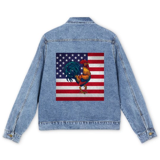 Rooster Cock Men's Denim Jackets