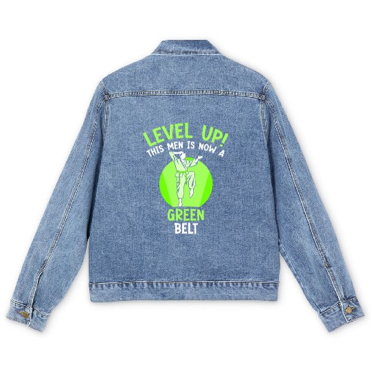 Level Up! This men is now a green belt Men's Denim Jackets