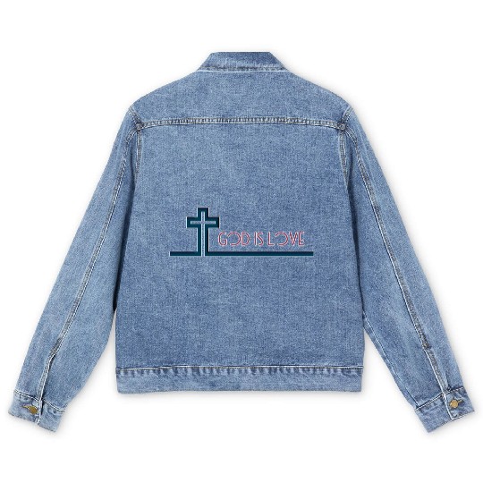 I am not ashamed of the gospel, God is love Men's Denim Jackets