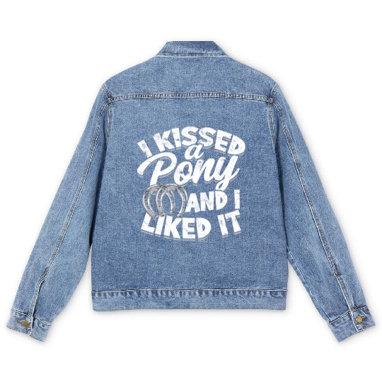 I kissed a pony and I liked it - horse Men's Denim Jackets