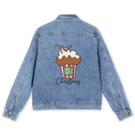 Have a Sweet Christmas Hot Chocolate Men's Denim Jackets