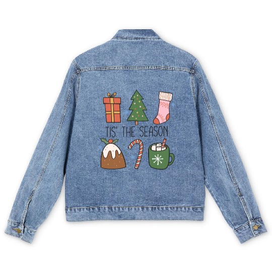 Tis the Season Christmas Men's Denim Jackets